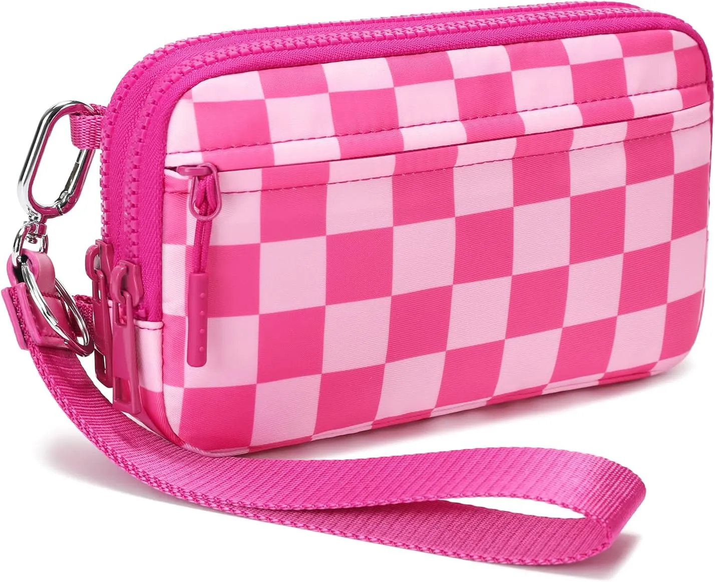 FODOKO Wristlet wallets for women Nylon Quilted Wallet with 4 Zippers,Travel Credit Card,Holder Cell Phone Organizer,coin purse