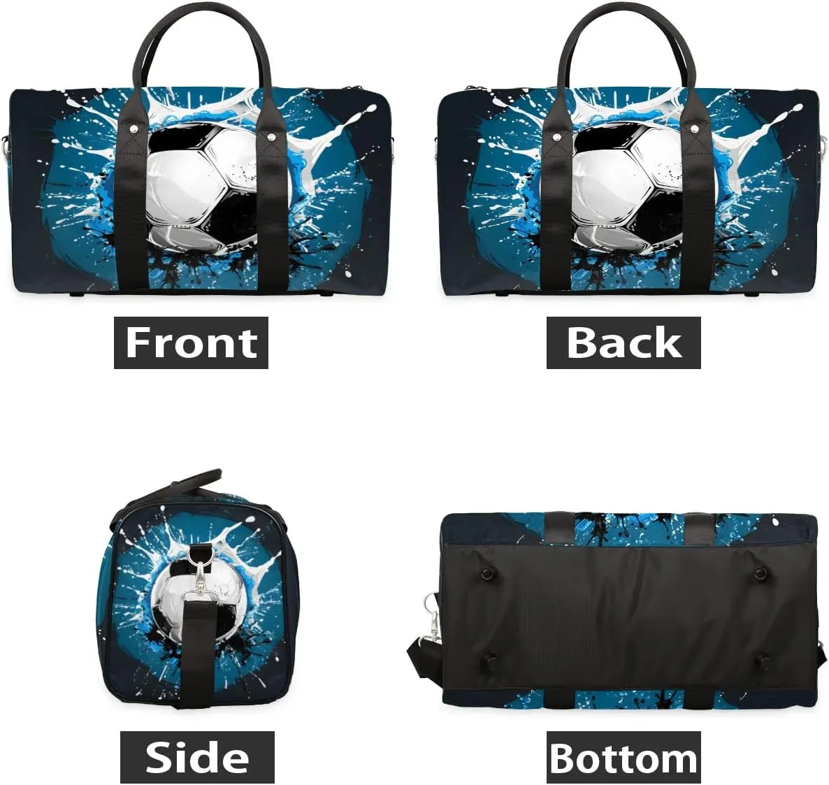 Foldable Travel Bag Funny Soccer Lightweight Carry On Bags for Airplanes Waterproof Travel Duffle Bag For Gym Weekend Overnight