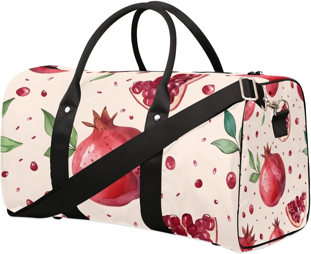 Foldable Travel Bag Pomegranate Fruit Lightweight Carry On Bags for Airplanes Waterproof Travel Duffle Bag For Gym Weekend Overnight