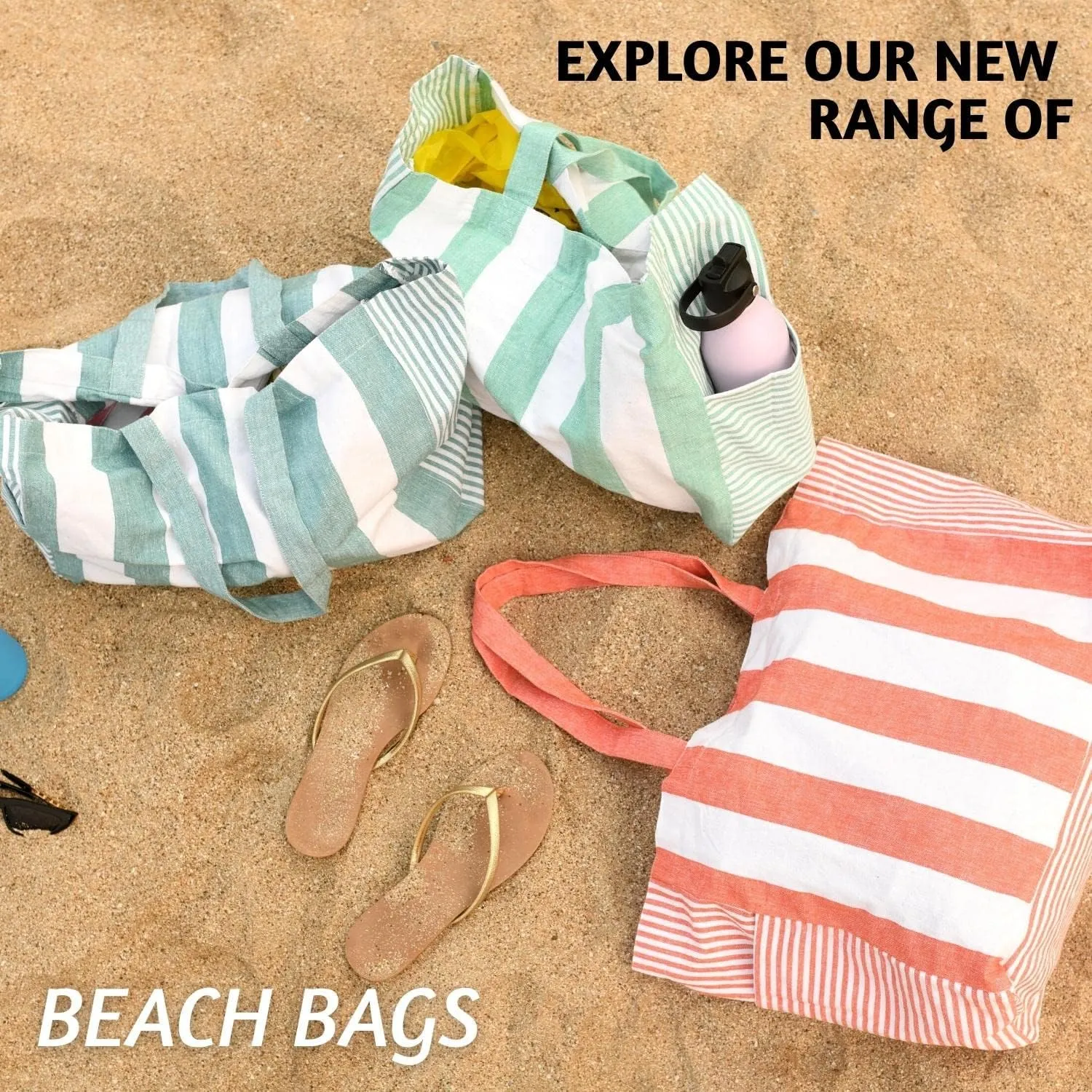 Folkulture Beach Bag for Women | 17 x 14 Inch - 100% Cotton Beach Tote Bag with Zipper Pocket Inside, Large Woven Pool Bag
