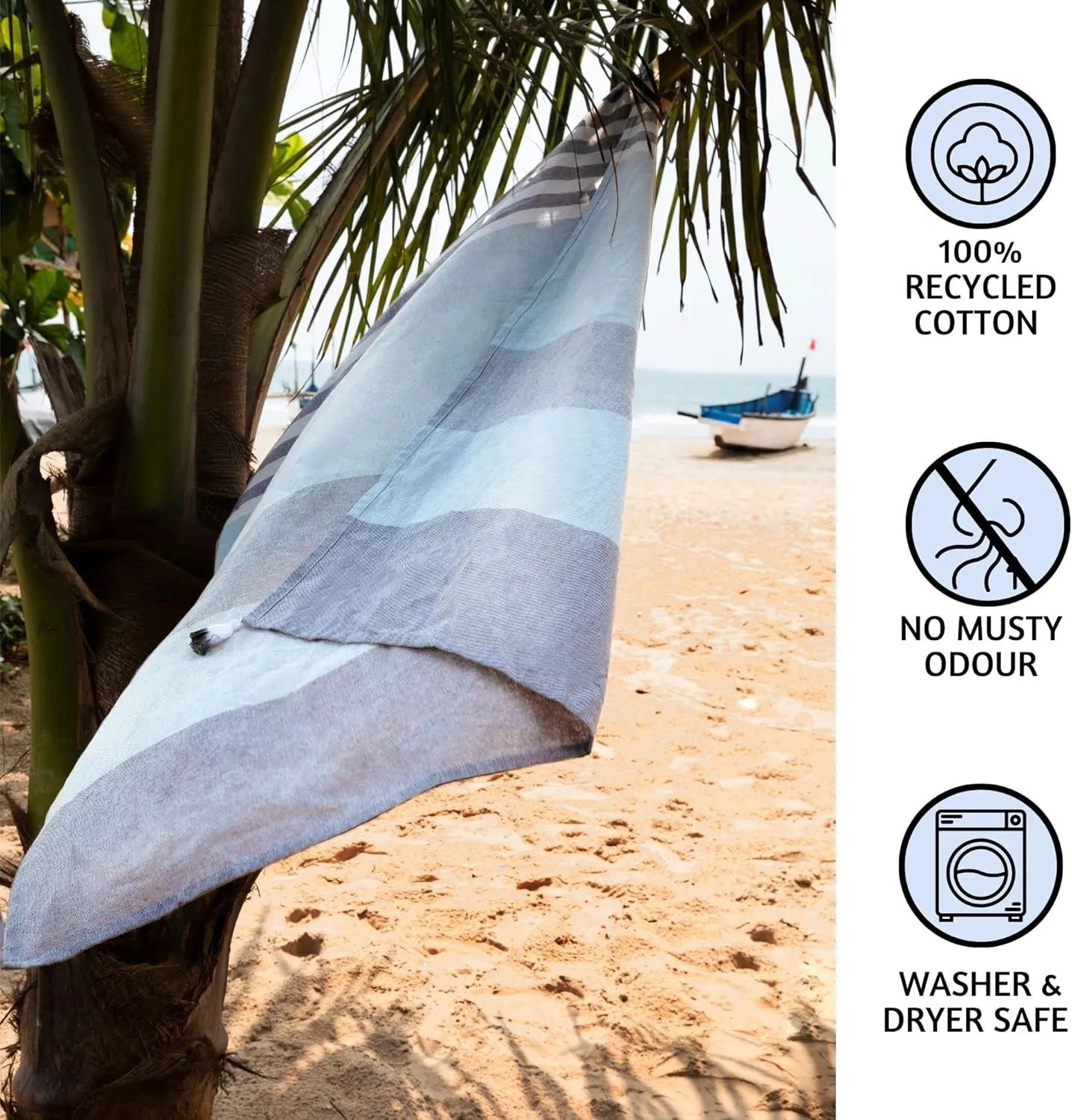 Folkulture Turkish Beach Towel with Tote Bag | Oversized (40 x 70) Quick Dry Bath Towels for Adults, Swimming Pool, Travel | Large Lightweight Beach Blanket Waterproof, Sandproof Beach Accessories