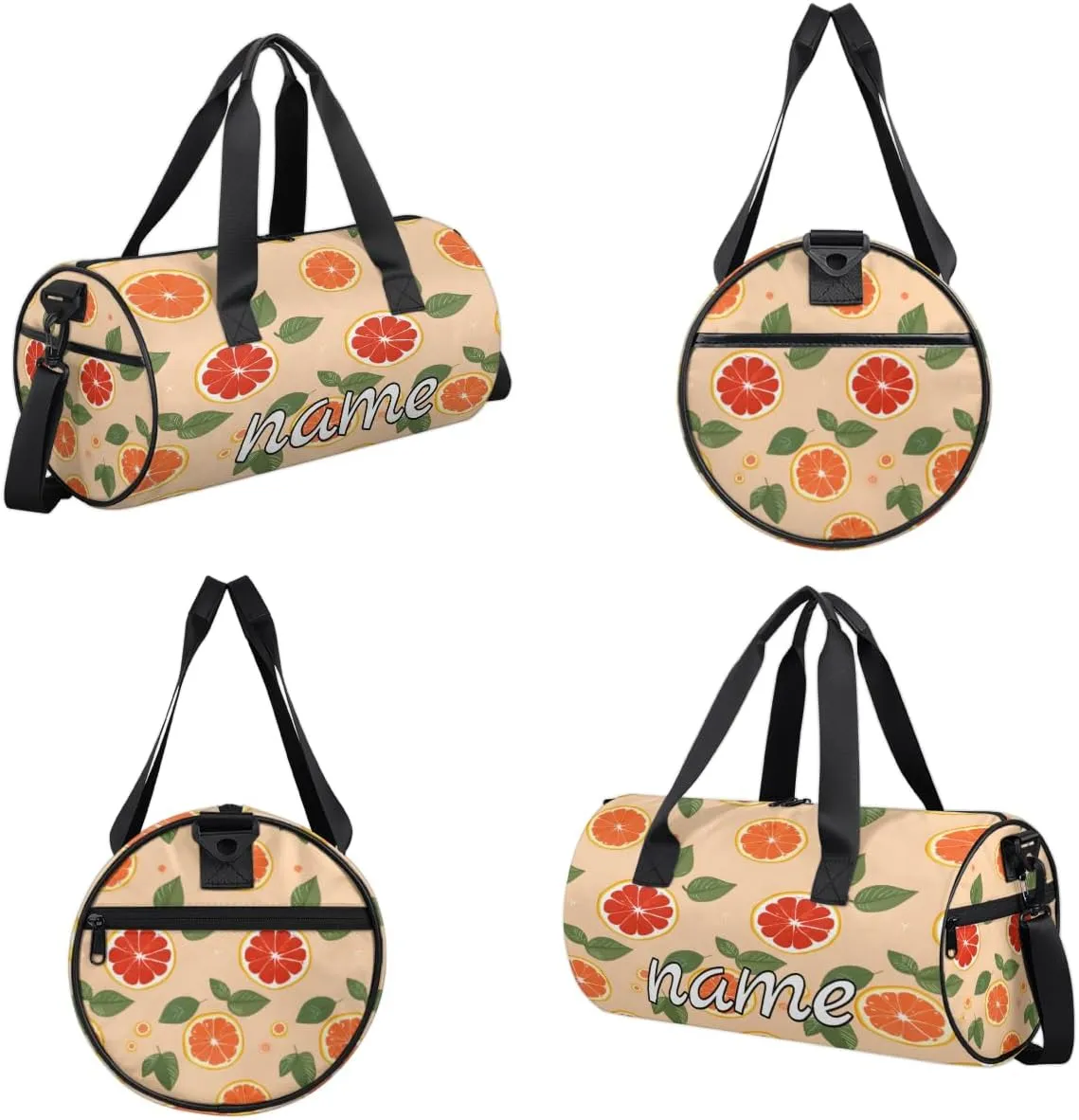 Food Fruits Orange Custom Duffel Bags Weekender Bags Custom Sport Duffel Bag Carry on Overnight Weekender Bag