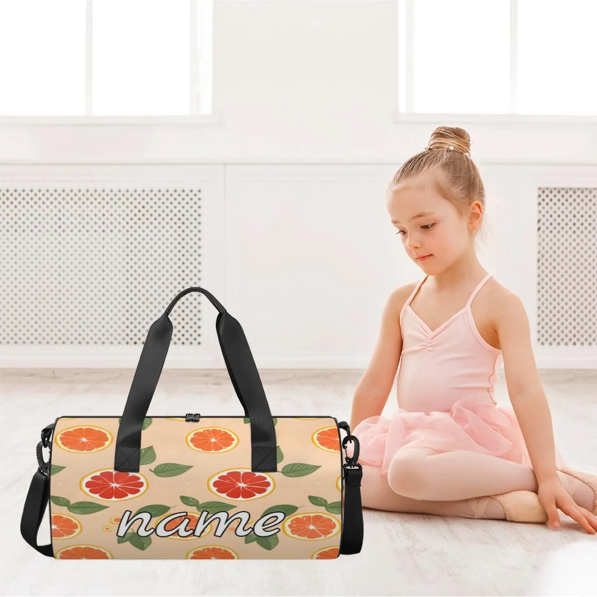 Food Fruits Orange Custom Duffel Bags Weekender Bags Custom Sport Duffel Bag Carry on Overnight Weekender Bag