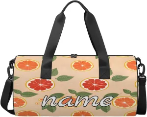 Food Fruits Orange Custom Duffel Bags Weekender Bags Custom Sport Duffel Bag Carry on Overnight Weekender Bag