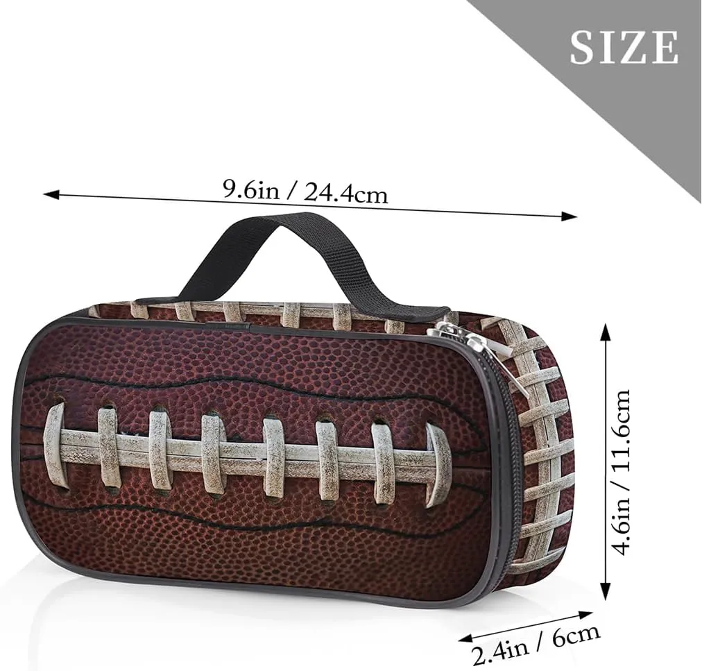 Football Pen Holder Case Brush Pot Stationery Multifunction Pen Container Large Capacity Storage Pouch with Zipper Birthday Gifts Pen Box for Women Men