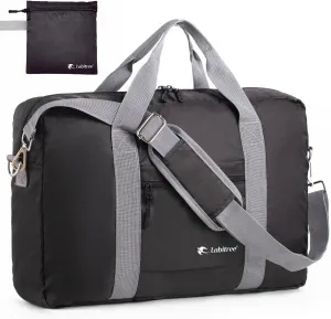 For Frontier Airlines Personal Item Travel Bag 18 x 14 x 8 Inches, Foldable Under Seat Duffel Bags for Spirit Airplane 14 x 18 x 8 Inches, Minimalist Overnight Bag for Women or Men Air Travel [Black]