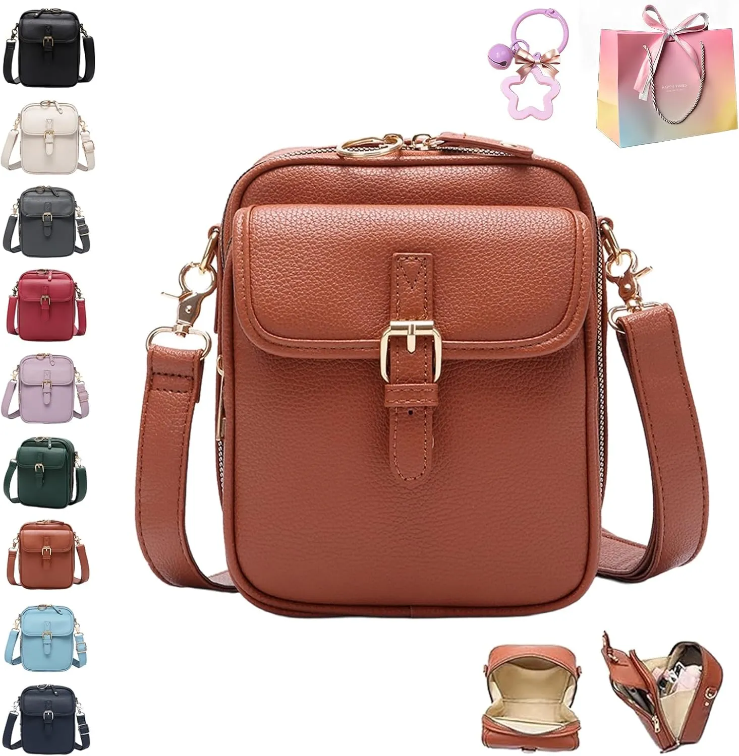 Forcipower Crossbody Leather Bag, Collaboraten1 Crossbody Leather Bag for Women, Large Capacity Mini Crossbodys Bags