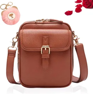 Forcipower Crossbody Leather Bag, Urvashi Crossbody Leather Bag for Women with Built in Wallet