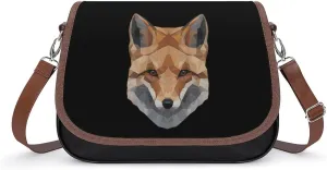 Fox Illustration Trendy Crossbody Bags Purses for Women Casual Shoulder Handbags with Adjustable Wide Strap