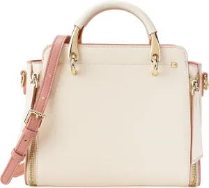 FOXLOVER Top-Handle Crossbody Bags for Women Cowhide Leather Purse Medium Size Satchel Handbag with Adjustable Straps
