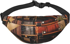 Freight Train Fanny Packs for Men Women Waist Packs Large Crossbody Belt Bag Bum Bag with Adjustable Strap