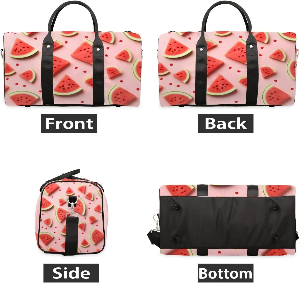 Fresh Fruit Watermelon Foldable Lightweight Duffle Bag for Travel - Waterproof Carry On Bags for Airplanes, Travel Duffel Bags for Gym, Weekend