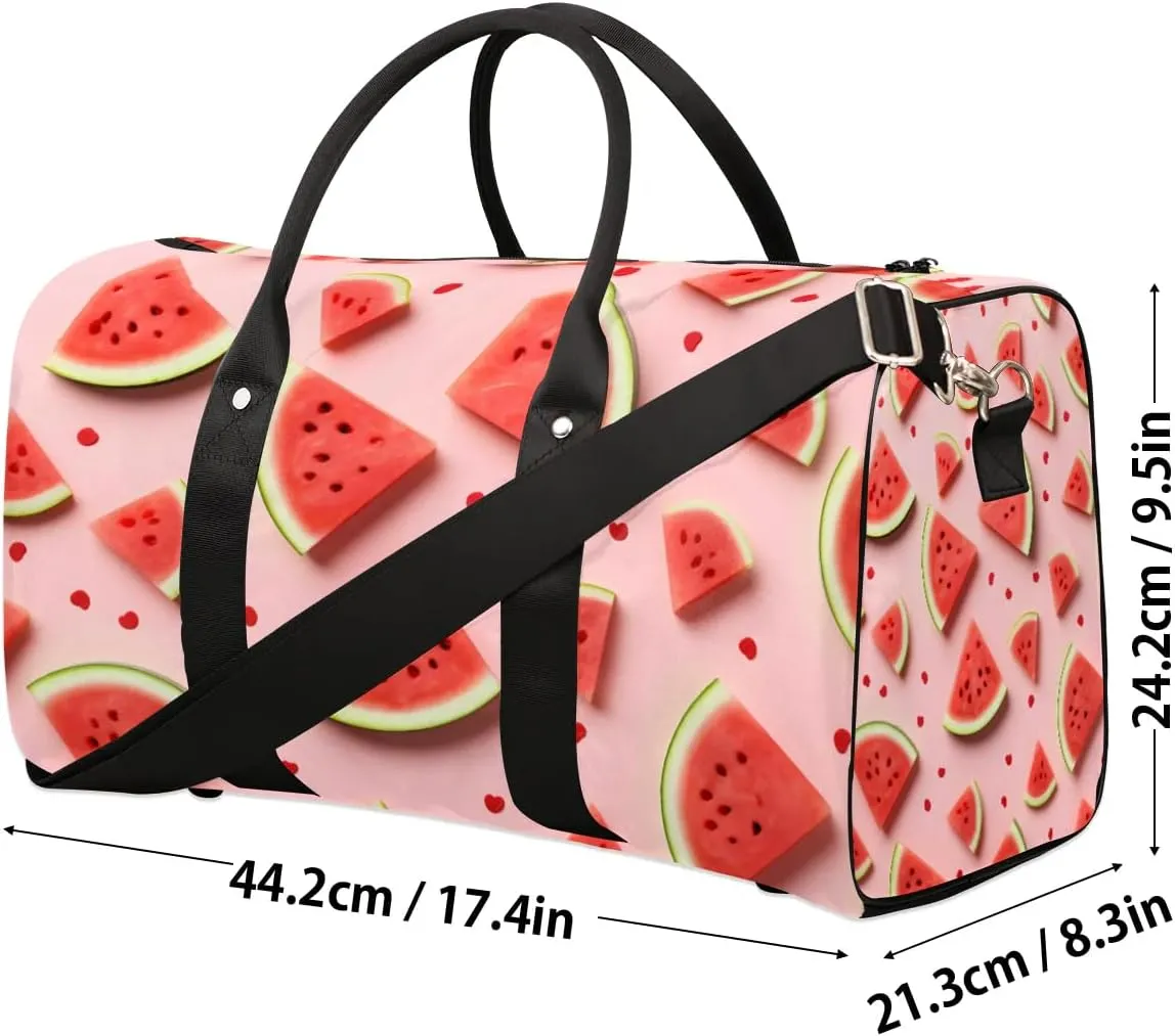 Fresh Fruit Watermelon Foldable Lightweight Duffle Bag for Travel - Waterproof Carry On Bags for Airplanes, Travel Duffel Bags for Gym, Weekend