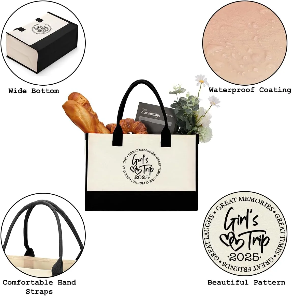Friend Trip Gifts Favors 2025, Sister Weekend Gifts Tote Bag Goodie Gifts, Bestie Gifts Vacation Weekend Bag Friendship Gifts