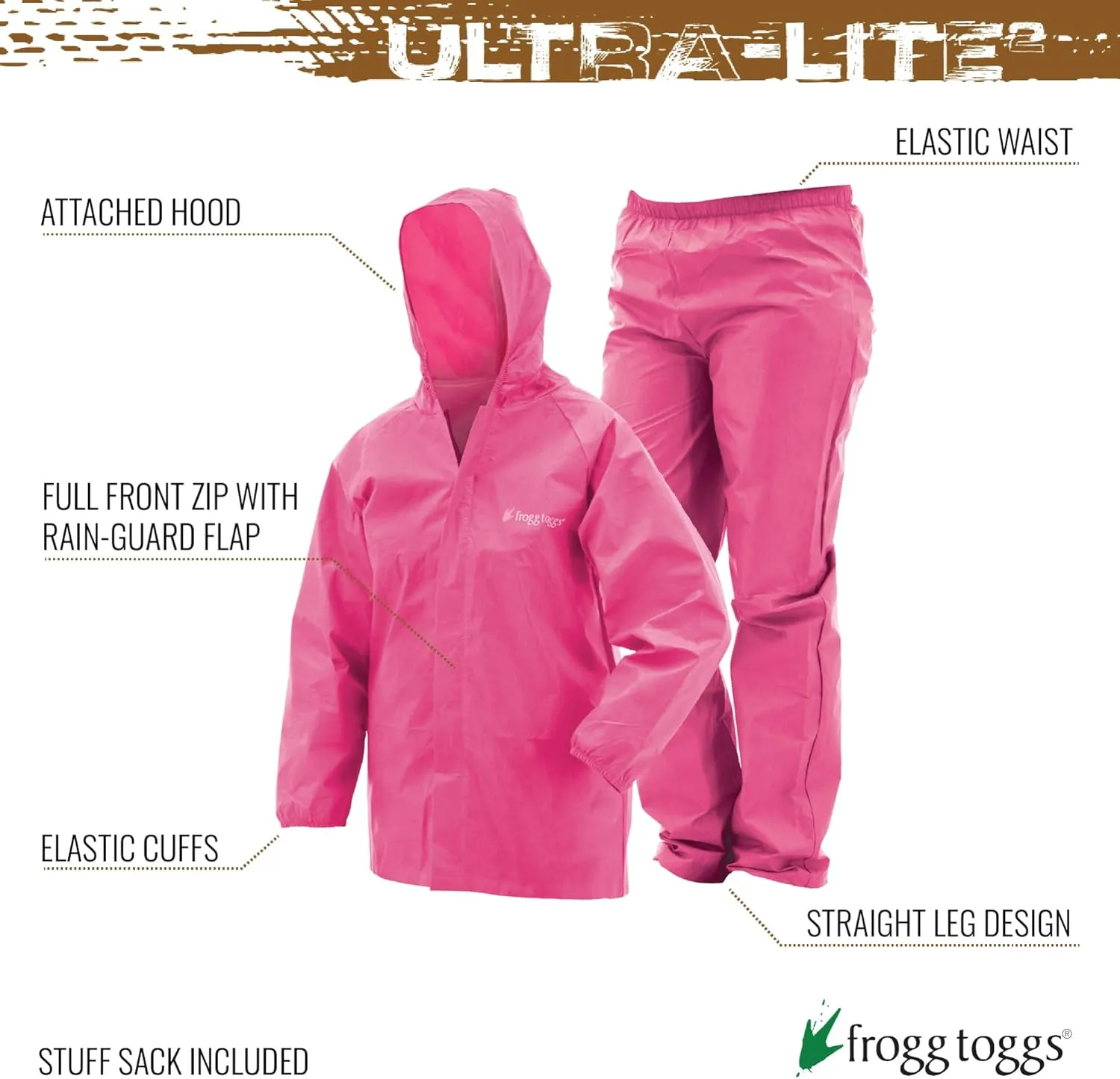 FROGG TOGGS Youth Ultra-Lite2 2-Layer Waterproof Breathable Rain Suit