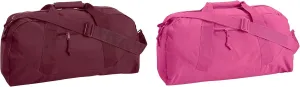 Front Pocket Large Square Duffel Bags Set_Maroon & Hot Pink_OS