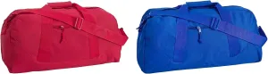 Front Pocket Large Square Duffel Bags Set_Red & Royal_OS