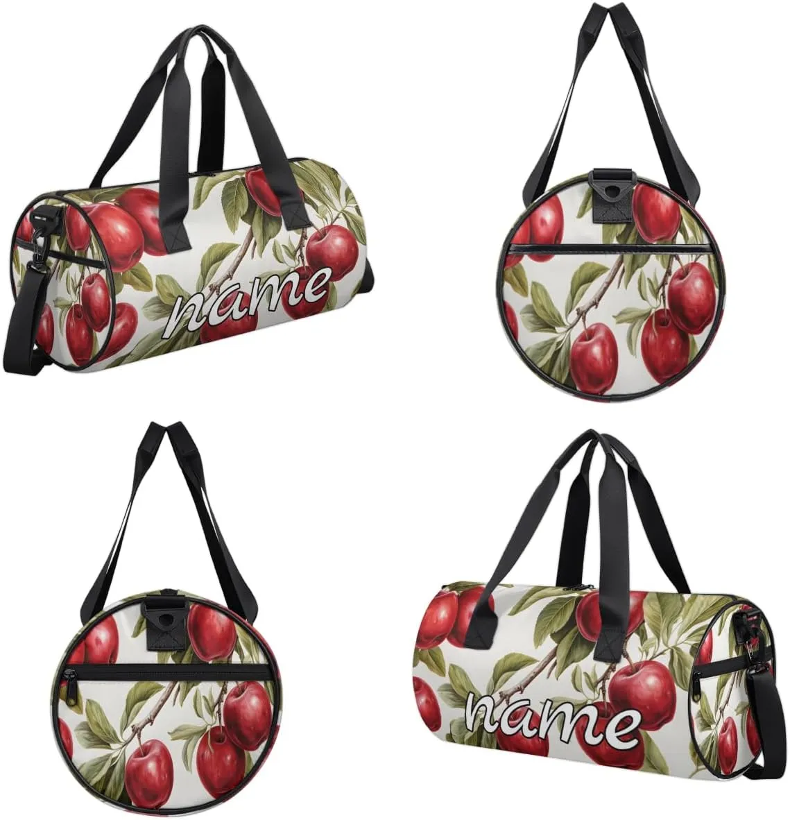 Fruit Apples Personalized Dance Bags, Fruit Apples Custom Sport Duffel Bag Travel Duffle Bag Overnight Weekender Bag