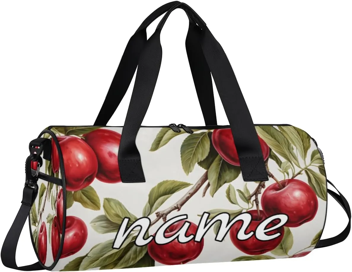 Fruit Apples Personalized Dance Bags, Fruit Apples Custom Sport Duffel Bag Travel Duffle Bag Overnight Weekender Bag