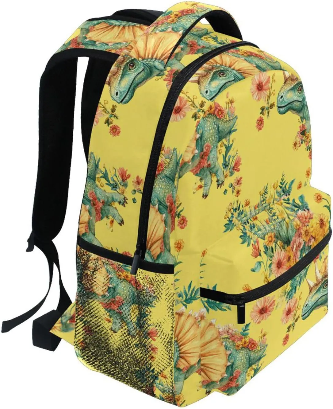 Fun Backpack for Teenager Waterproof Backpack With Water Bottle Pocket with Chest Strap Gift Men & Women Beauty Dino Brachiosaurus Plain