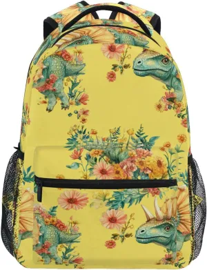 Fun Backpack for Teenager Waterproof Backpack With Water Bottle Pocket with Chest Strap Gift Men & Women Beauty Dino Brachiosaurus Plain