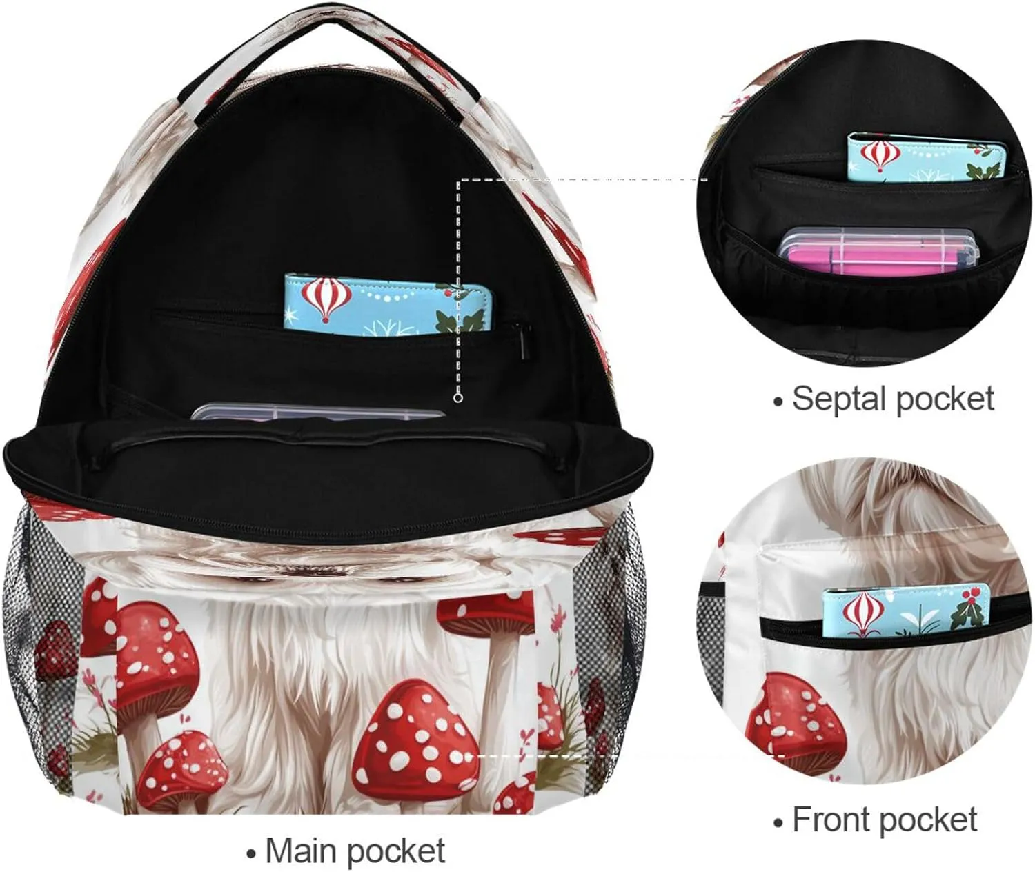 Fun Backpack for Women Men Fashion Business Work Bag with Chest Strap Gift Men & Women Beauty Maltese Dogs White