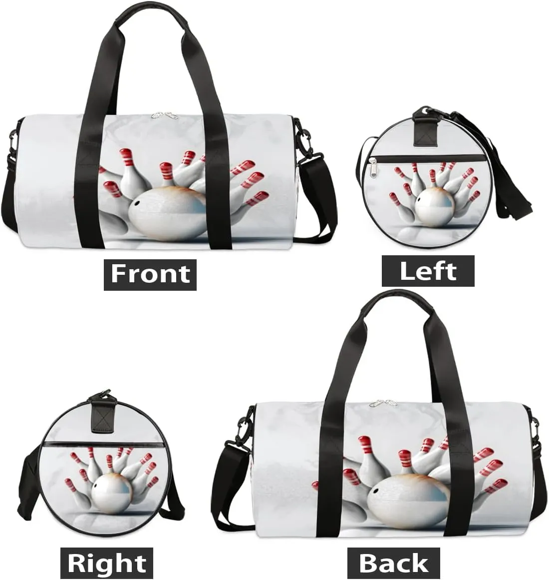 Fun Sport Bowling Travel Duffle Bag Gym Bag for Women Men Lightweight Carry on Duffel Bag for Sports Gyms Weekend Getaway
