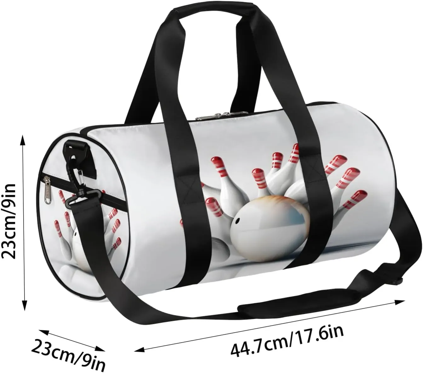 Fun Sport Bowling Travel Duffle Bag Gym Bag for Women Men Lightweight Carry on Duffel Bag for Sports Gyms Weekend Getaway