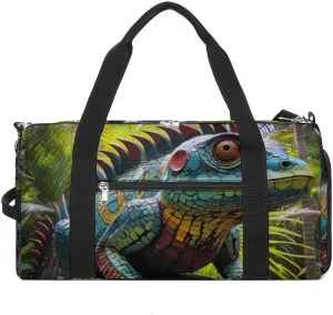 Funny Animal Lizard Sports Gym Bag Lightweight Travel Duffel Bag Workout Bags Casual Weekender Bag for Men Women