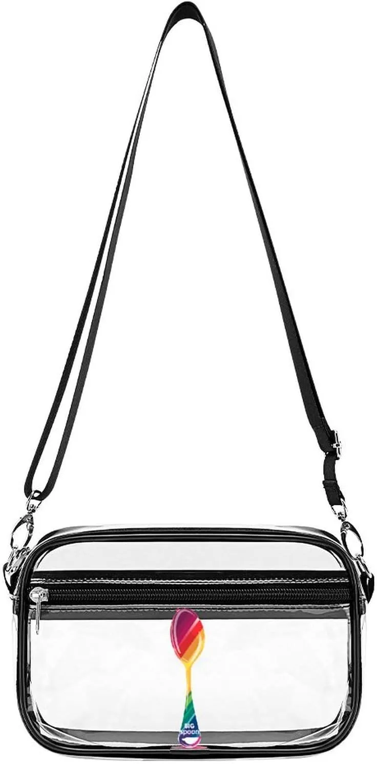 Funny Matching Couple Lesbian Gay LGBT Clear Bag PVC Clear Crossbody Purse Bag Transparent Shoulder Handbag with Adjustable Strap