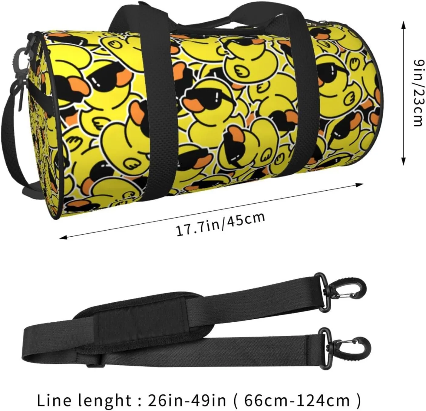 Funny Rubber Ducks With Sunglasses Sports Gym Bag Travel Duffel Bag Shoes Compartment For Men Women Foldable Lightweight Yoga Gym Sports Bag