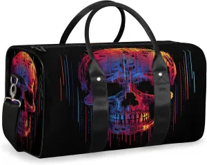Funny Skull Skeleton Travel Bag for Men Women, Gym Duffle Bags for Travel, Carry On Luggage Bag, Weekender Overnight Workout Bags