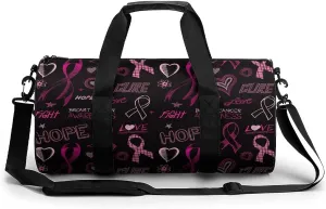 FunnyStar Breast Cancer Awareness Sketch Gym Bag for Women and Men Travel Duffel Bag for Sports Print Gymbag, White, 17.7in/9in/9in, FunnyStar