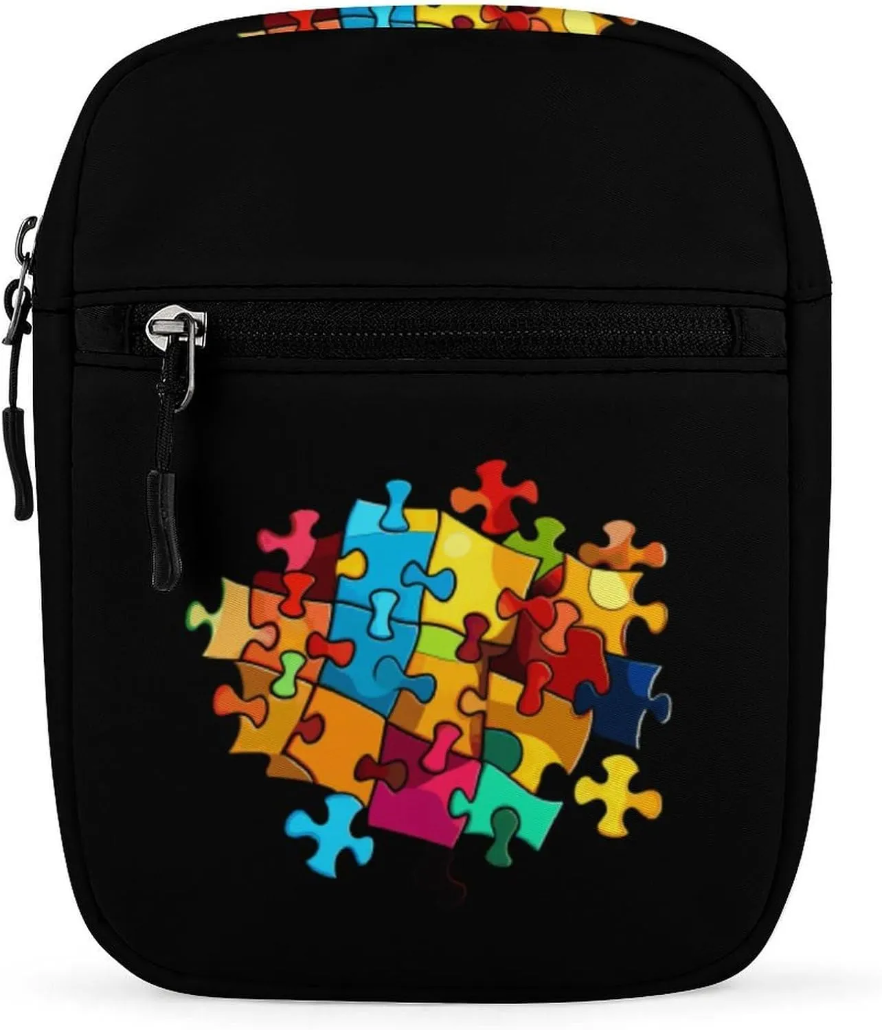 FunnyStar Puzzle Cartoon Crossbody Bag Small Shoulder Bag Adjustable Satchel Bag Travel Sling Purse
