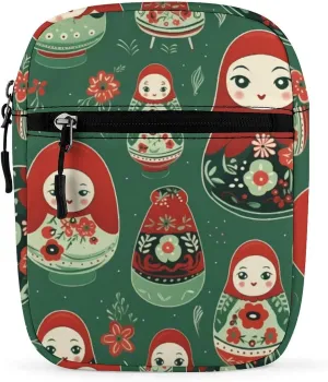 FunnyStar Russian Matryoshka Nesting Dolls. Crossbody Bag Small Shoulder Bag Adjustable Satchel Bag Travel Sling Purse