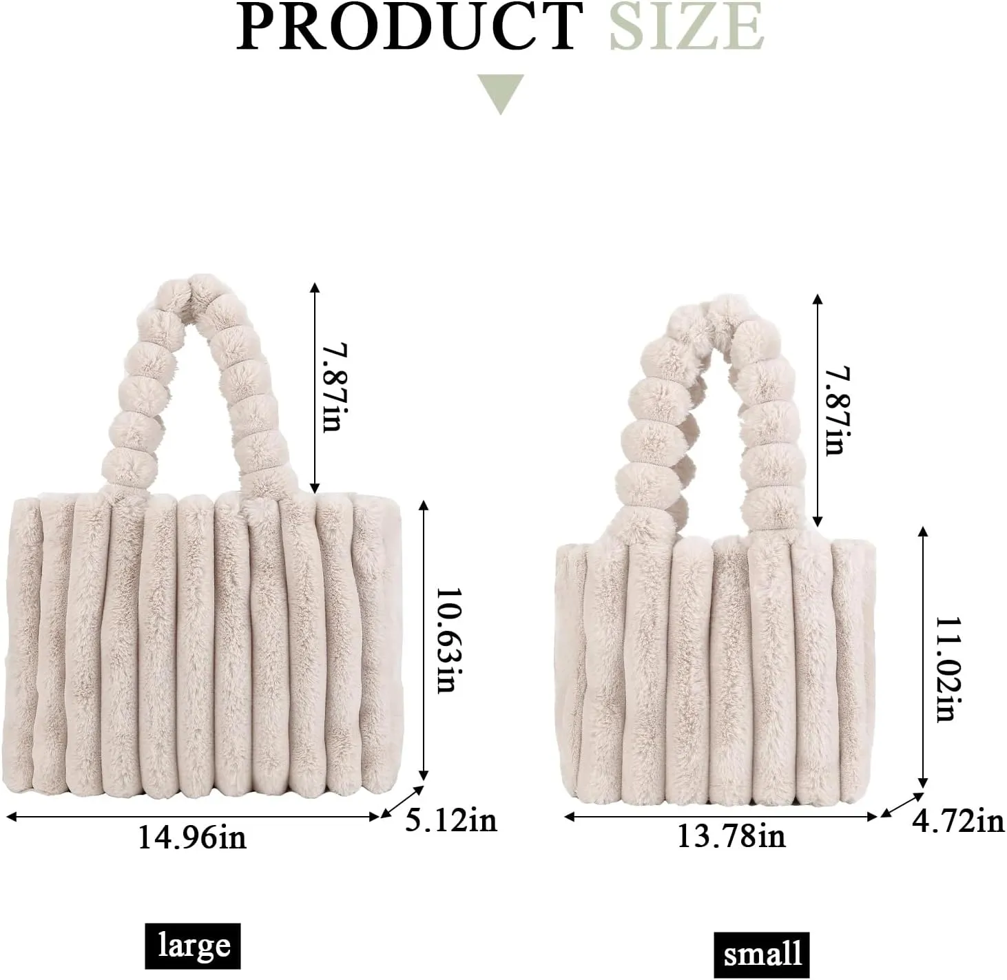 Furry Purse, Fluffy Tote Bag for Women Winter Faux Fur Bag Fuzzy Purse and Handbags