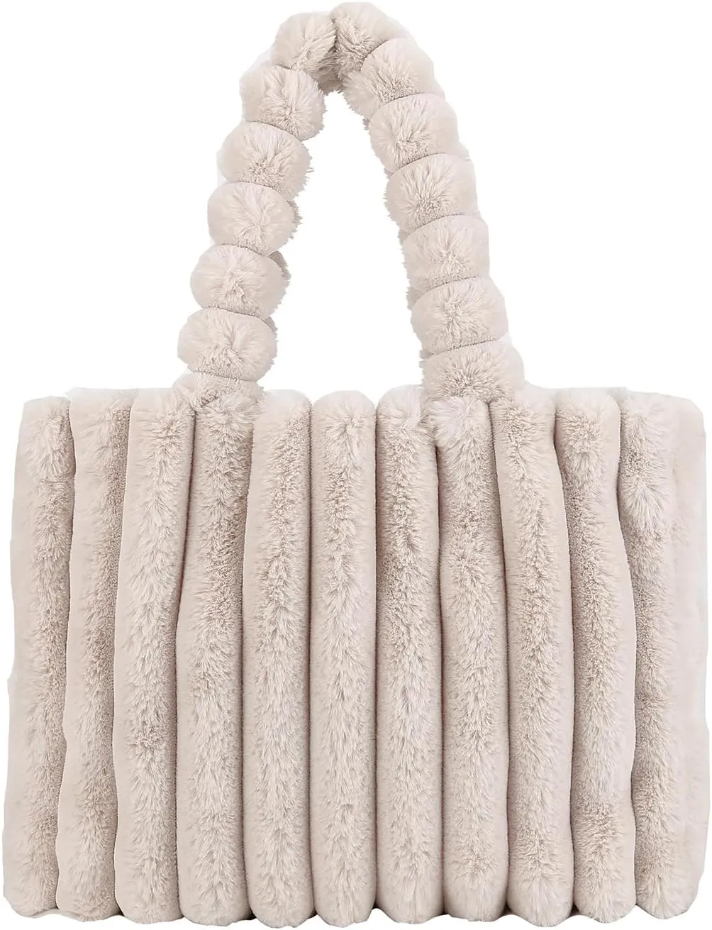 Furry Purse, Fluffy Tote Bag for Women Winter Faux Fur Bag Fuzzy Purse and Handbags