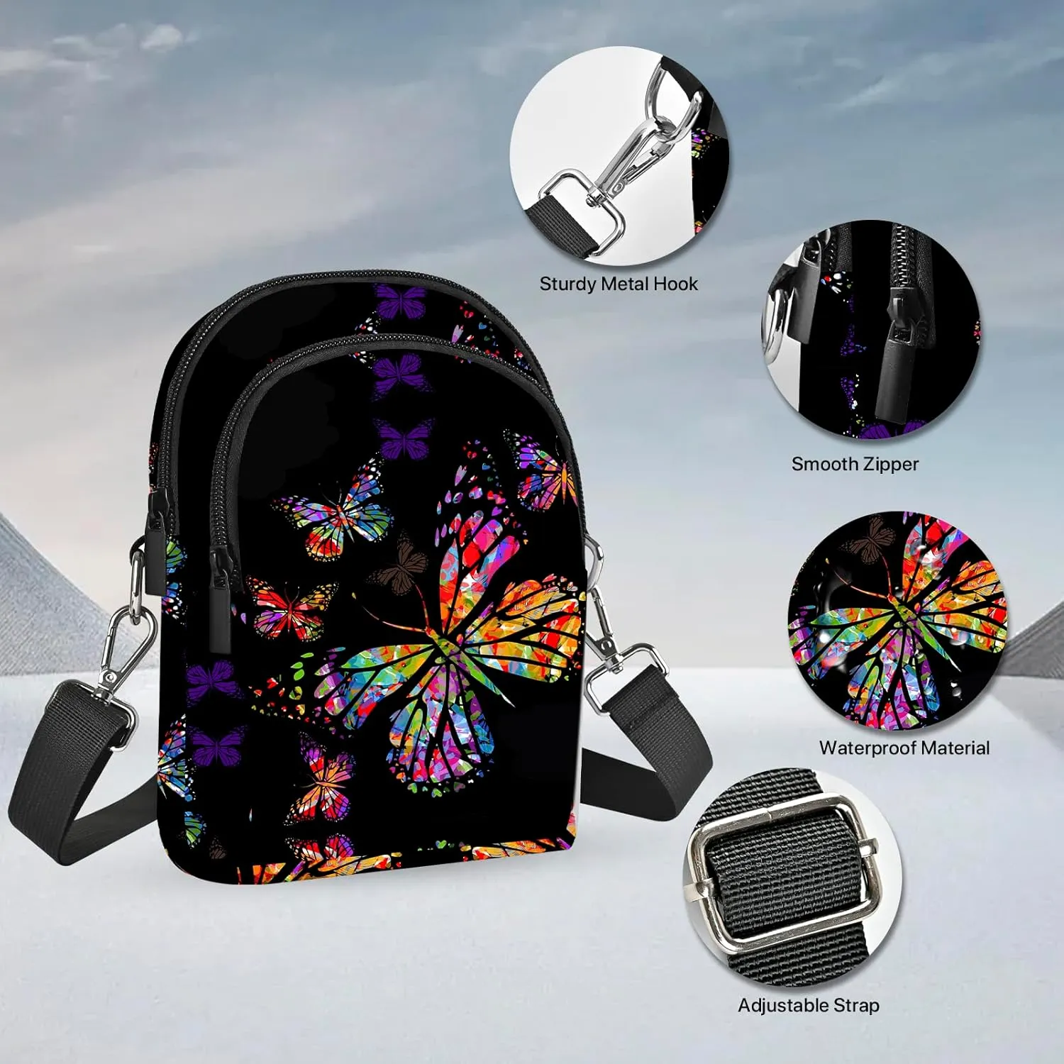 FyLybois Crossbody Bags for Women Cell Phone Purse Lightweight Adjustable Shoulder Handbags Wallet with Card Slots