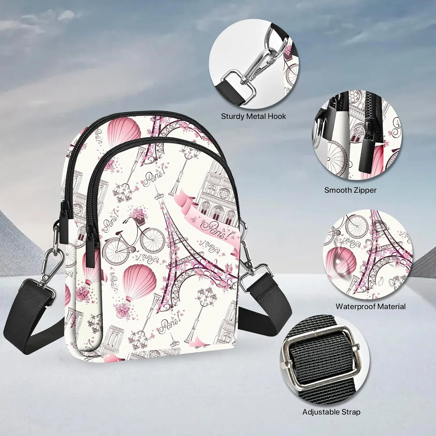 FyLybois Crossbody Bags for Women Cell Phone Purse Lightweight Adjustable Shoulder Handbags Wallet with Card Slots