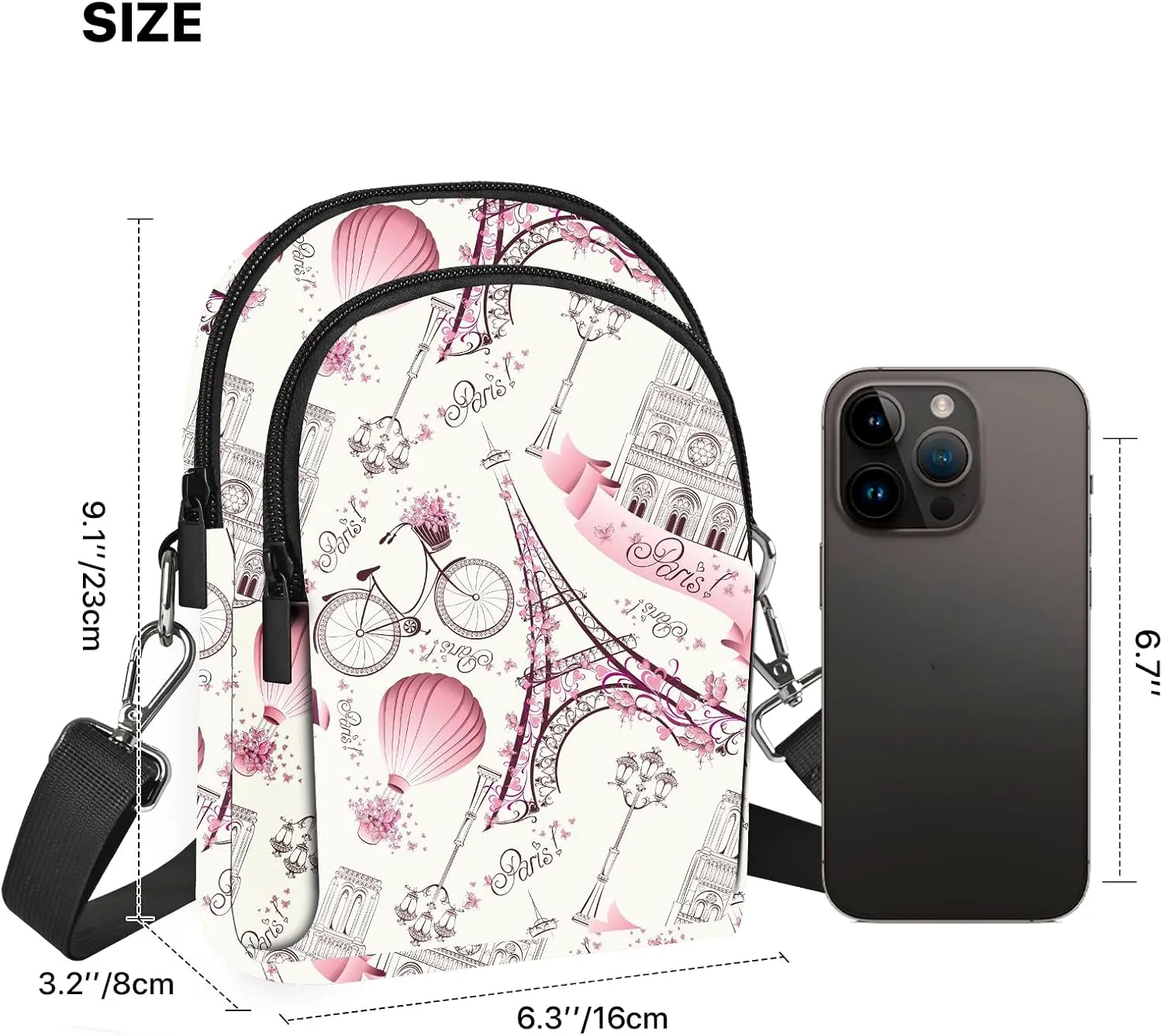 FyLybois Crossbody Bags for Women Cell Phone Purse Lightweight Adjustable Shoulder Handbags Wallet with Card Slots