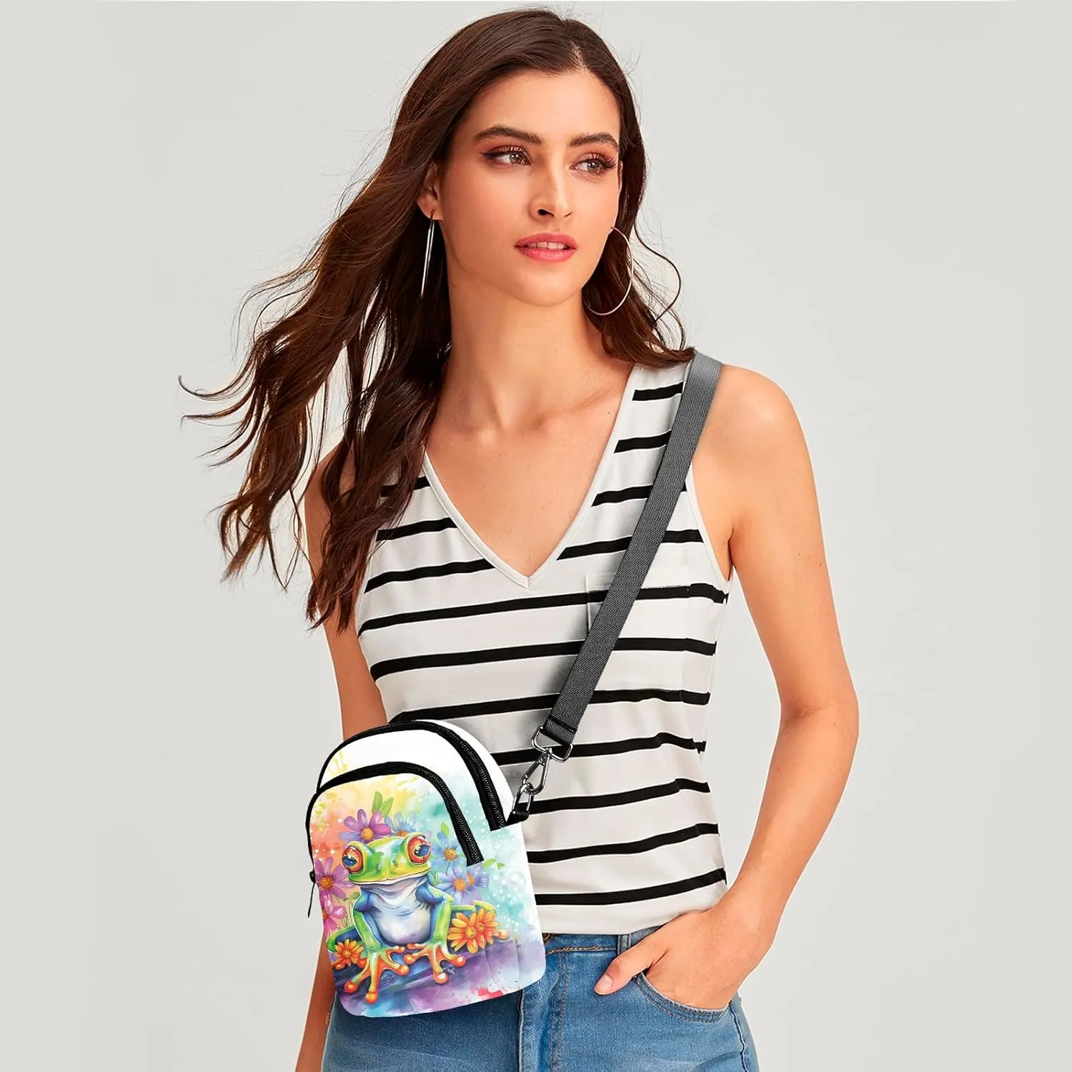 FyLybois Small Crossbody Bags for Women Casual Cell Phone Bag Wallet Purse Waterproof with Card Slots Adjustable Strap