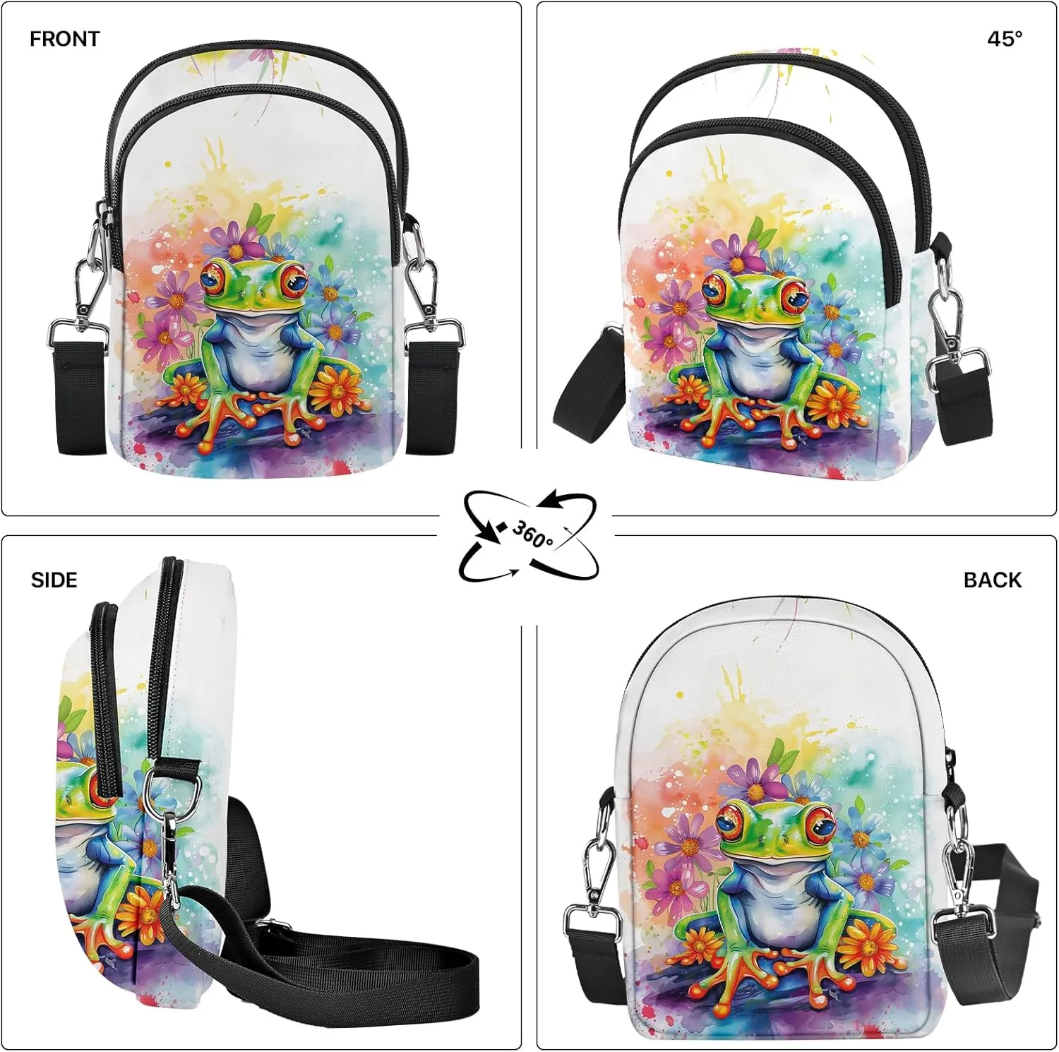 FyLybois Small Crossbody Bags for Women Casual Cell Phone Bag Wallet Purse Waterproof with Card Slots Adjustable Strap