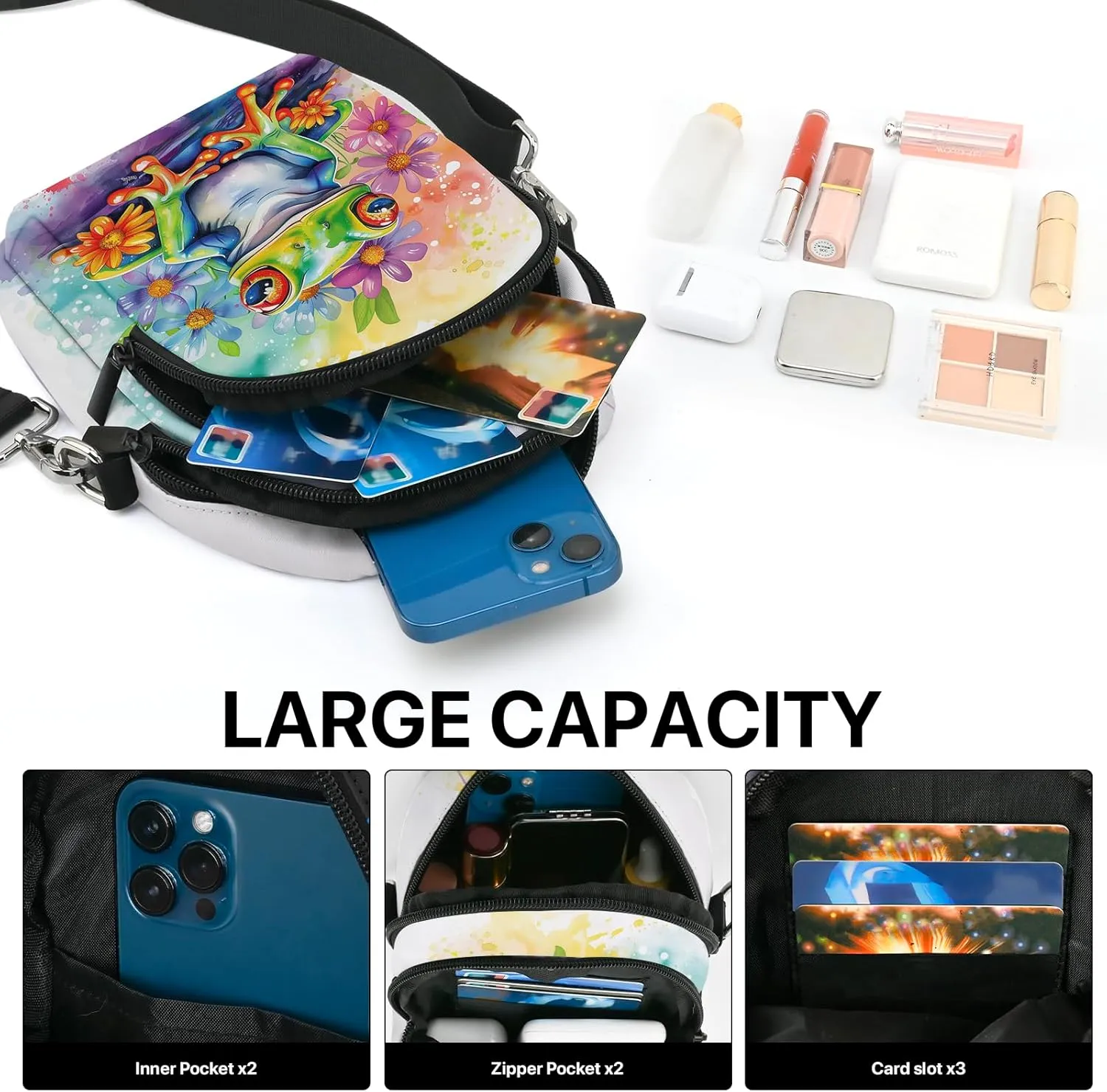 FyLybois Small Crossbody Bags for Women Casual Cell Phone Bag Wallet Purse Waterproof with Card Slots Adjustable Strap