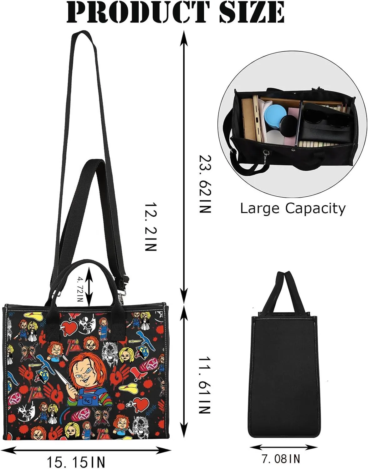 G2TUP Horror Movie Crossbody Bag Horror Movie Crossbody Purse Horror Character Lovers Gifts Horror Character Shoulder Bag