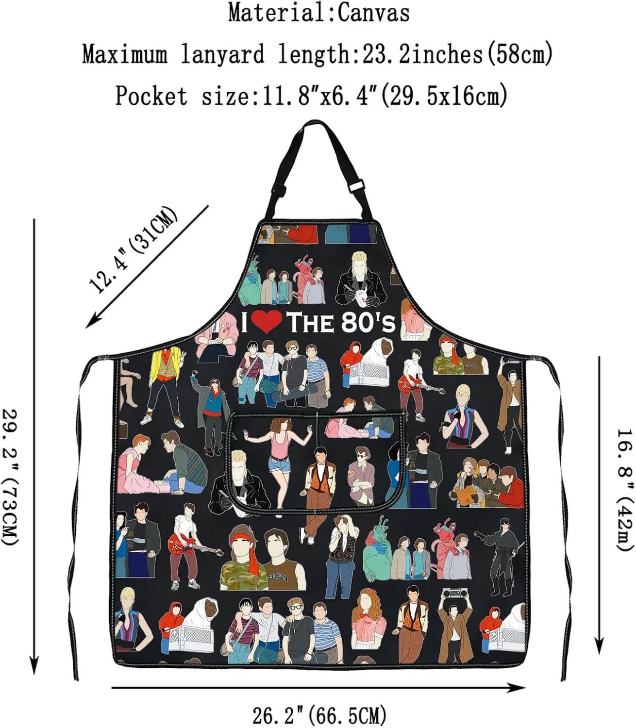 G2TUP I Love The 80's Tote Bag - 80's Movies Lover Fan Handbag Gift
