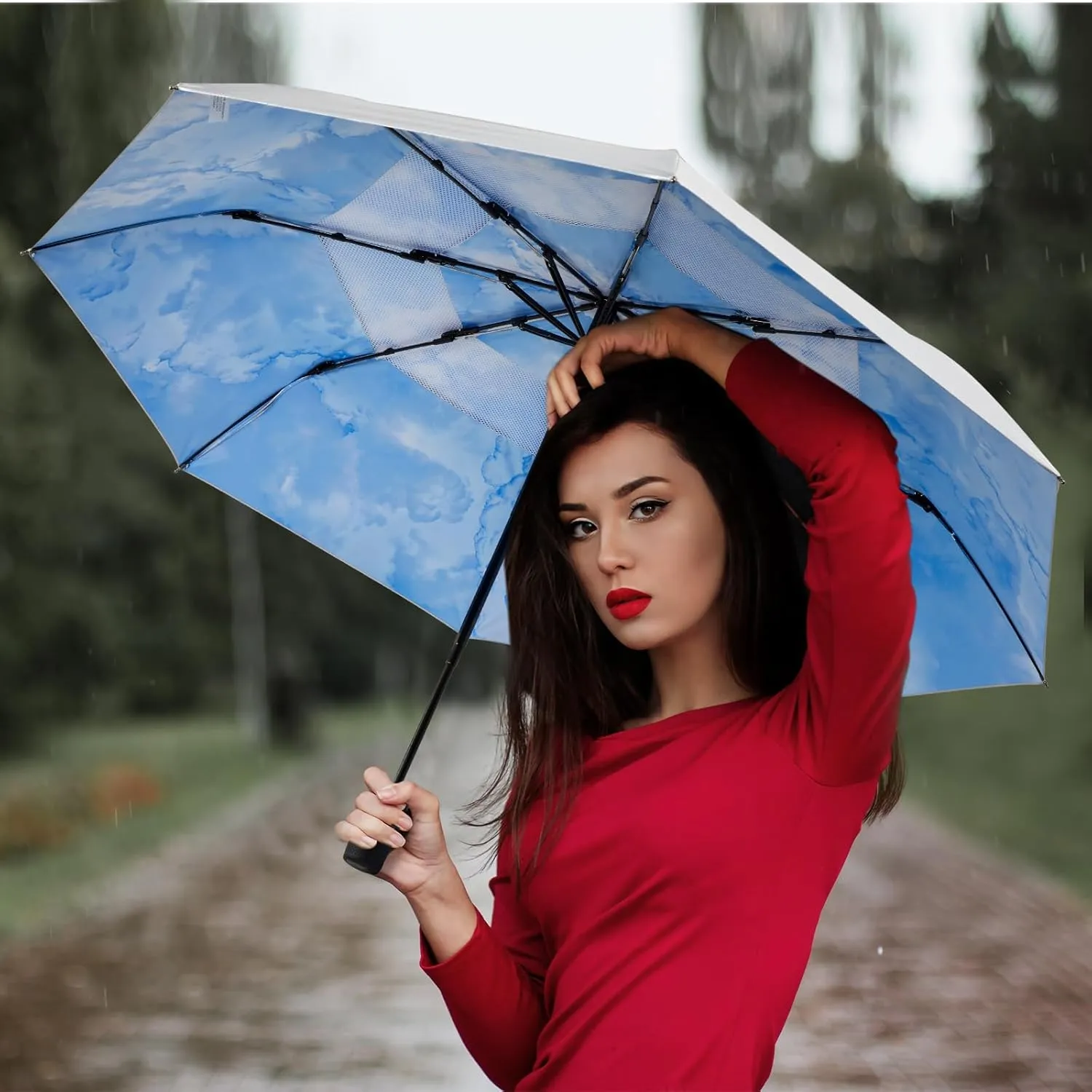 G4Free UPF 50  UV Protection Travel Umbrella 42/46 Inch Windproof Silver Coating Sun Blocking Umbrella