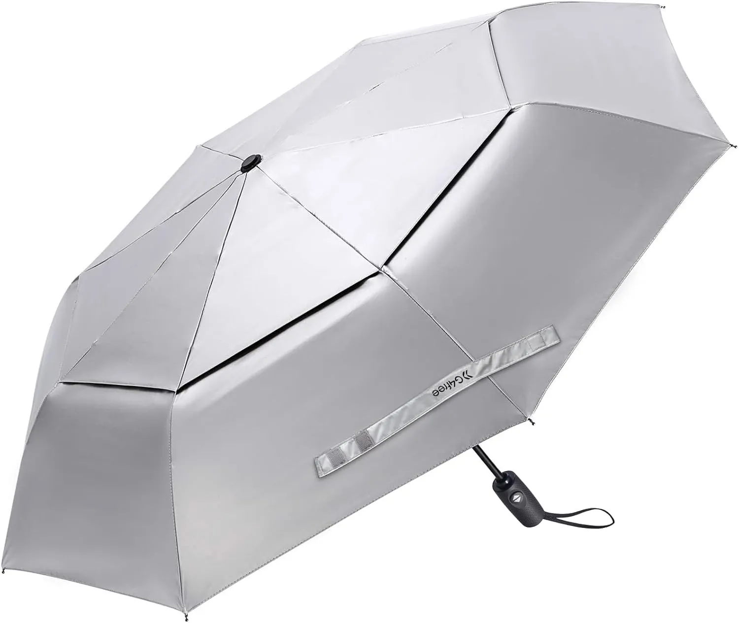 G4Free UPF 50  UV Protection Travel Umbrella 42/46 Inch Windproof Silver Coating Sun Blocking Umbrella