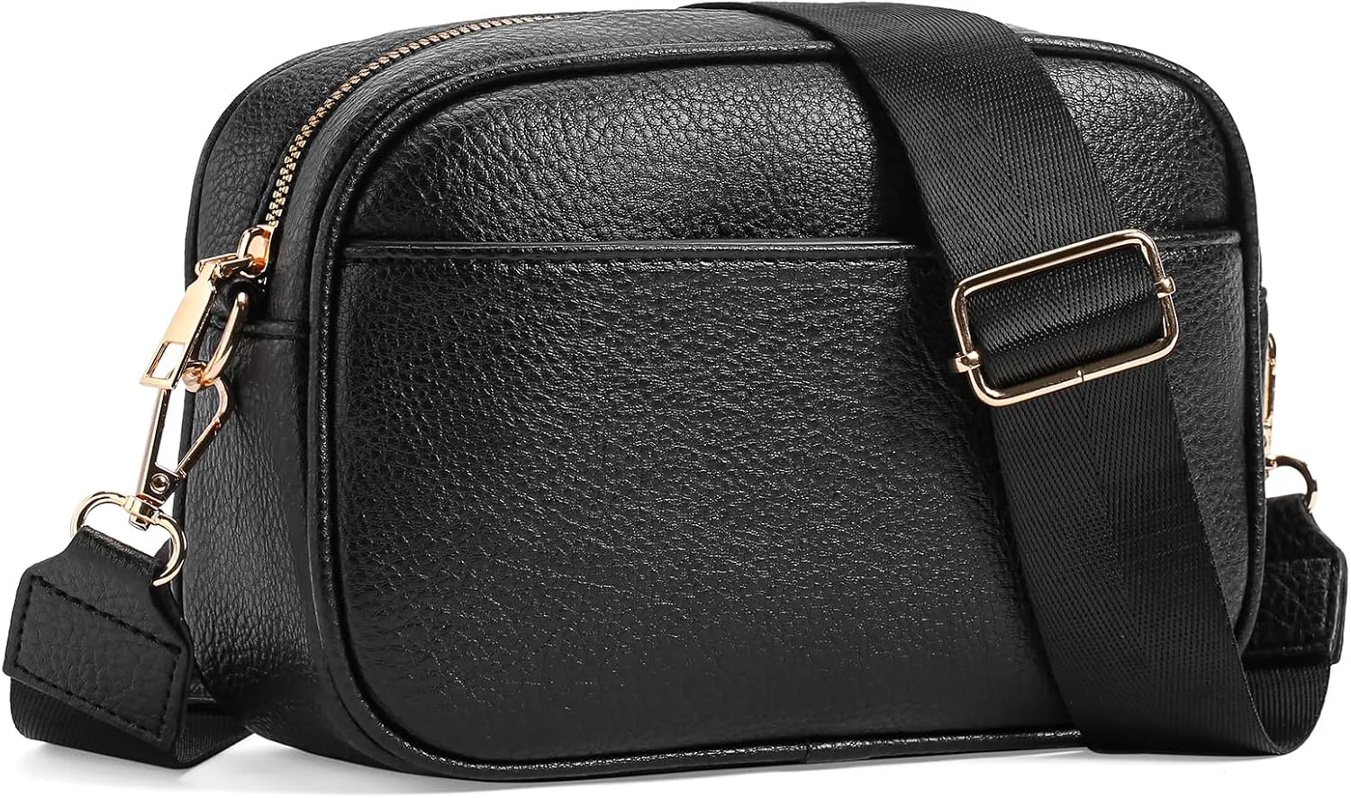 GAEKEAO Small Crossbody Bags for Women Vegan Leather Wide Strap Trendy Design Camera Bag Purse Shoulder Handbag Travel