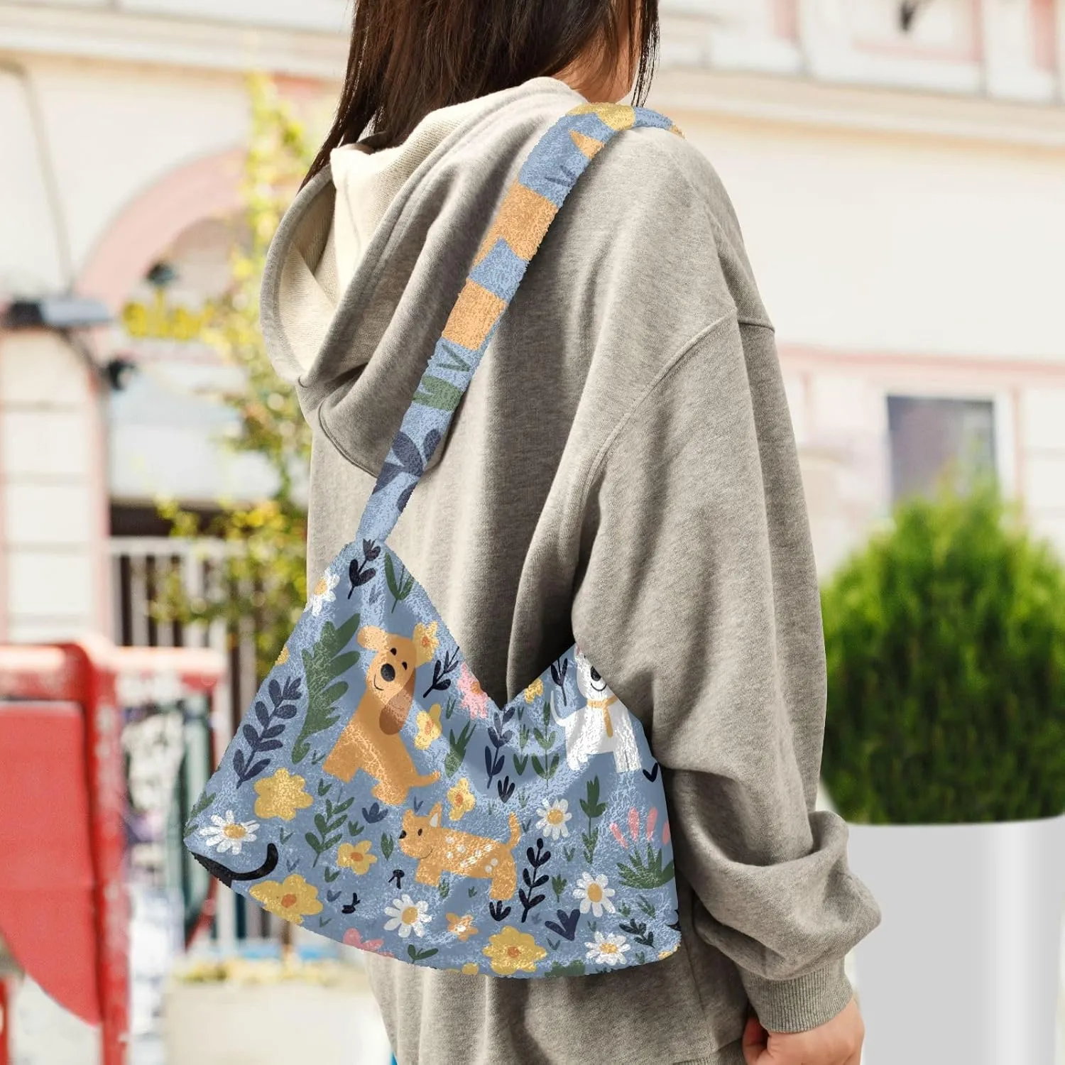 GAIGEO Daisy Flower Floral Polka Dot Womans Shoulder Bag, Woman Handbags, Book Bags for Women