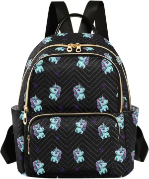 GAIGEO Fortunate Unicorn and Star Women's Fashion Backpack, Women's Backpack Purse, Festival Backpack, S